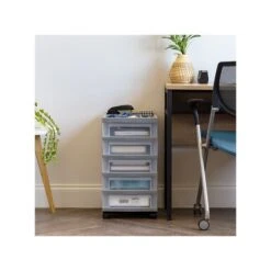 Iris 5-Drawer Storage Cart, Gray/Translucent White (585086) 11 Iris 5-Drawer Storage Cart, Gray/Translucent White (585086) -Bostich Shop 00CBC54A 8FE4 47F3 B7A98ABE3F51E31A s7