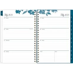 2023-2024 Blue Sky Bakah Blue 5" X 8" Academic Weekly & Monthly Planner, Paperboard Cover, White/Blue (131969-A24)