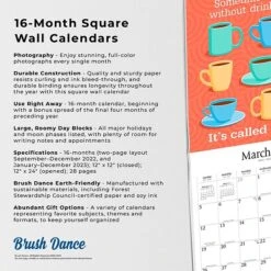 2023 Brush Dance But First Coffee 12" X 12" Monthly Wall Calendar, (9781975454579) -Bostich Shop 07D76452 15BF 4A32 944DEB5AED3AFE3D s7