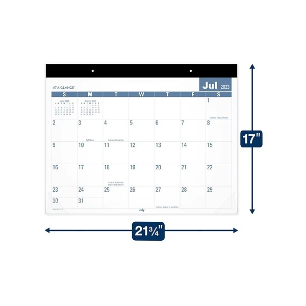 2023-2024 AT-A-GLANCE Easy-to-Read 21.75" X 17" Academic Monthly Desk Pad Calendar, Black (SKLPAY-32-24) 6 2023-2024 AT-A-GLANCE Easy-to-Read 21.75" X 17" Academic Monthly Desk Pad Calendar, Black (SKLPAY-32-24) - Image 4