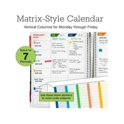 2023-2024 Global Printed Products Spring Floral 8.5" X 11" Academic Weekly & Monthly Teacher Planner, Paperboard Cover