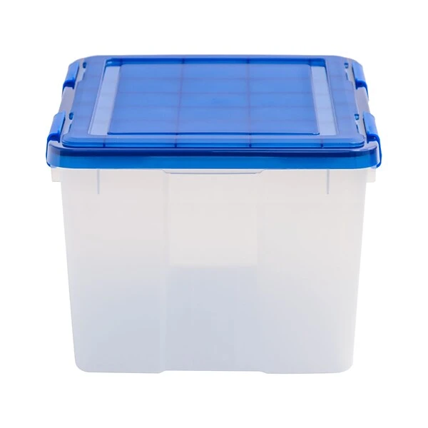 Iris WeatherPro 55.7 Qt. Latch Lid Storage Bin, Clear/Blue (500201) 3 Iris WeatherPro 55.7 Qt. Latch Lid Storage Bin, Clear/Blue (500201)