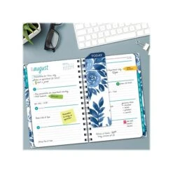 2023-2024 Global Printed Products Blue Bloom 5.5" X 8" Academic Weekly & Monthly Planner, Paperboard Cover (AY23-03-S) -Bostich Shop 0CC0C1EC 69DA 479E AABD1B6A22376F02 s7