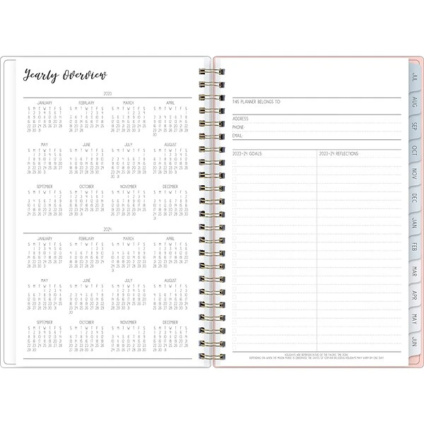 2023-2024 Blue Sky Ivory Paper Co Quinn 5" X 8" Academic Weekly & Monthly Planner, Paperboard Cover, Multicolor (143781) 6 2023-2024 Blue Sky Ivory Paper Co Quinn 5" X 8" Academic Weekly & Monthly Planner, Paperboard Cover, Multicolor (143781) - Image 4