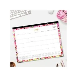 2023-2024 Blue Sky Travel Write Draw Parisian Roses 22" X 17" Academic Monthly Desk Pad Calendar (142631)