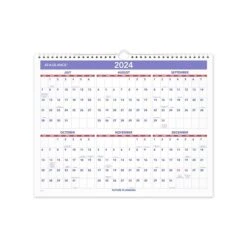2023-2024 AT-A-GLANCE 14.88" X 11.88" Academic Monthly Wall Calendar, White/Purple/Red (AY8-28-24)