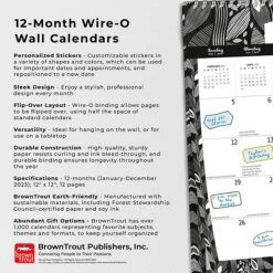 2023 BrownTrout Ebony And Ivory 12" X 12" Monthly Wall Calendar, (9781975455200) -Bostich Shop 124DD077 4A6C 4E45 83FD2276DC96C441 s7