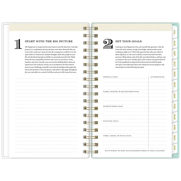 2023-2024 Blue Sky Day Designer Romance Mint 3.63" X 6.13" Academic Weekly & Monthly Planner, Paperboard Cover (142527) 6 2023-2024 Blue Sky Day Designer Romance Mint 3.63" X 6.13" Academic Weekly & Monthly Planner, Paperboard Cover (142527) - Image 4