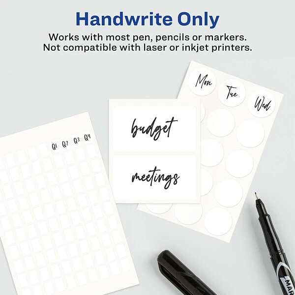 Avery Hand Written Multipurpose Labels, 5/16" X 1/2", White, 100/Sheet, 11 Sheets/Pack (5412) 5 Avery Hand Written Multipurpose Labels, 5/16" X 1/2", White, 100/Sheet, 11 Sheets/Pack (5412) - Image 3