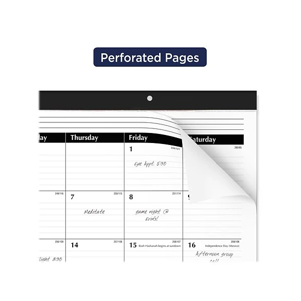 2023-2024 AT-A-GLANCE 21.75" X 17" Academic Monthly Desk Pad Calendar, White/Black (SK2416-00-24) 3 2023-2024 AT-A-GLANCE 21.75" X 17" Academic Monthly Desk Pad Calendar, White/Black (SK2416-00-24)