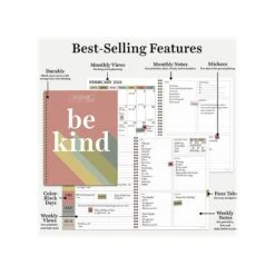 2023-2024 TF Publishing Be Kind 9" X 11" Academic Weekly & Monthly Planner, Paperboard Cover, Multicolor (AY24-9708) -Bostich Shop 1FE3A147 D0B5 461F A23148A363787203 s7