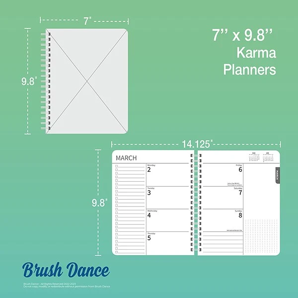 2023 Brush Dance Mindful Living 6" X 7.75" Weekly Desk Planner, Multicolor (9781975454678) 7 2023 Brush Dance Mindful Living 6" X 7.75" Weekly Desk Planner, Multicolor (9781975454678) - Image 5