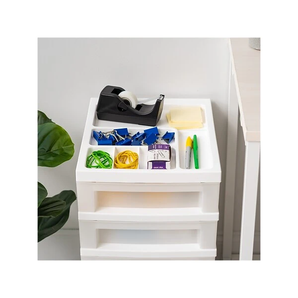 Iris 5-Drawer Storage Cart, White/Translucent White (585007) 6 Iris 5-Drawer Storage Cart, White/Translucent White (585007) - Image 4
