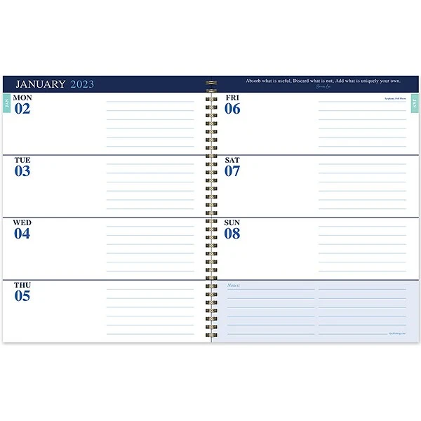 2023 TF Publishing Water Drops 9" X 11" Weekly & Monthly Planner, White/Blue (LWM-23-9730) 4 2023 TF Publishing Water Drops 9" X 11" Weekly & Monthly Planner, White/Blue (LWM-23-9730) - Image 2