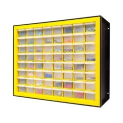 Iris 64-Drawer Desktop Storage Cabinet, Black/Yellow (500177)