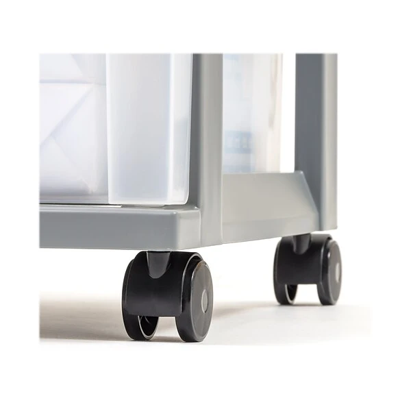 Iris 5-Drawer Storage Cart, Gray/Translucent White (585086) 6 Iris 5-Drawer Storage Cart, Gray/Translucent White (585086) - Image 4