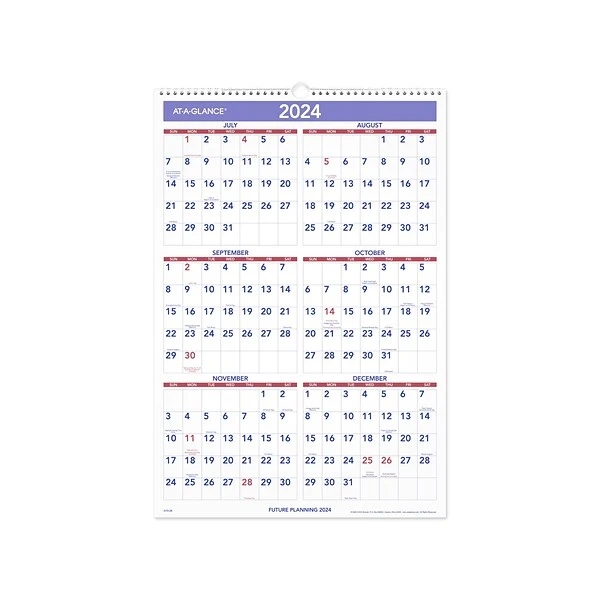 2023-2024 AT-A-GLANCE 15.5" X 22.81" Academic Monthly Wall Calendar, White/Purple/Red (AY3-28-24) 3 2023-2024 AT-A-GLANCE 15.5" X 22.81" Academic Monthly Wall Calendar, White/Purple/Red (AY3-28-24)