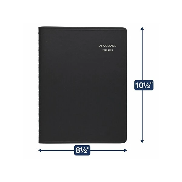 2023-2024 AT-A-GLANCE QuickNotes 8" X 10" Academic Weekly & Monthly Appointment Book, Faux Leather Cover, Black (76-11-05-24) 5 2023-2024 AT-A-GLANCE QuickNotes 8" X 10" Academic Weekly & Monthly Appointment Book, Faux Leather Cover, Black (76-11-05-24) - Image 3