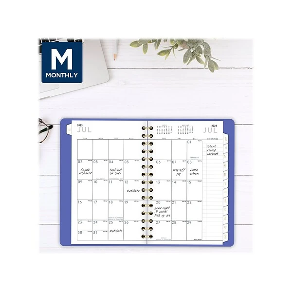 2023-2024 AT-A-GLANCE Contemporary 5" X 8" Academic Weekly & Monthly Planner, Faux Leather Cover, Purple (70-101X-18-24) 4 2023-2024 AT-A-GLANCE Contemporary 5" X 8" Academic Weekly & Monthly Planner, Faux Leather Cover, Purple (70-101X-18-24) - Image 2