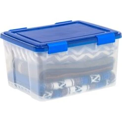Iris WeatherPro 55.7 Qt. Latch Lid Storage Bin, Clear/Blue (500201) 13 Iris WeatherPro 55.7 Qt. Latch Lid Storage Bin, Clear/Blue (500201) -Bostich Shop 3D441DBA F23E 4655 ABCAB00493B4E916 s7