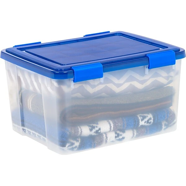 Iris WeatherPro 55.7 Qt. Latch Lid Storage Bin, Clear/Blue (500201) 7 Iris WeatherPro 55.7 Qt. Latch Lid Storage Bin, Clear/Blue (500201) - Image 5