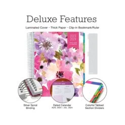 2023-2024 Global Printed Products Spring Floral 8.5" X 11" Academic Weekly & Monthly Teacher Planner, Paperboard Cover -Bostich Shop 422D348A C181 4661 9ADAC859380AEF4B s7