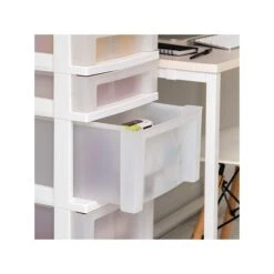 Iris 6-Drawer Standalone Cart, White/Translucent White (585008) -Bostich Shop 43BE464A ABBF 4239 B83E890AD4618D70 s7