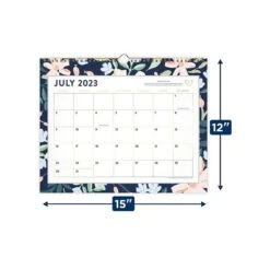 2023-2024 AT-A-GLANCE Simplified By Emily Ley Navy Floral 15" X 12" Academic Monthly Wall Calendar (EL12-707A-24)