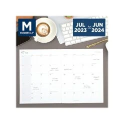 2023-2024 Cambridge WorkStyle 8.5" X 11" Academic Monthly Planner, Paperboard Cover, Teal/Gold (1606-091A-12-24)