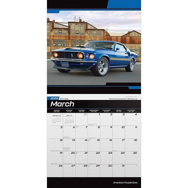 2023 BrownTrout American Muscle Cars OFFICIAL 12" X 24" Monthly Wall Calendar, (9781975449537) 4 2023 BrownTrout American Muscle Cars OFFICIAL 12" X 24" Monthly Wall Calendar, (9781975449537) - Image 2