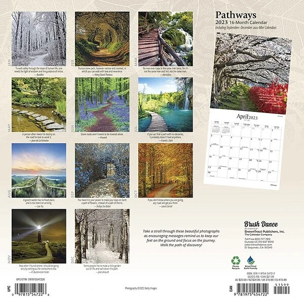 2023 Brush Dance Pathways 12" X 12" Monthly Wall Calendar, (9781975454722) 3 2023 Brush Dance Pathways 12" X 12" Monthly Wall Calendar, (9781975454722)