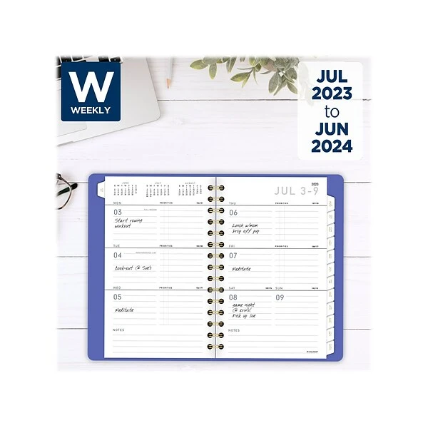 2023-2024 AT-A-GLANCE Contemporary 5" X 8" Academic Weekly & Monthly Planner, Faux Leather Cover, Purple (70-101X-18-24) 3 2023-2024 AT-A-GLANCE Contemporary 5" X 8" Academic Weekly & Monthly Planner, Faux Leather Cover, Purple (70-101X-18-24)