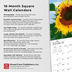 2023 BrownTrout Sunflowers 12" X 24" Monthly Wall Calendar, (9781975448837) -Bostich Shop 598980F4 D2A4 4772 9D7C5F9AE322EFFB s7