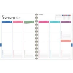 2023-2024 TF Publishing Electric Plaid 9" X 11" Academic Weekly & Monthly Planner, Paperboard Cover, Multicolor (AY24-9724)