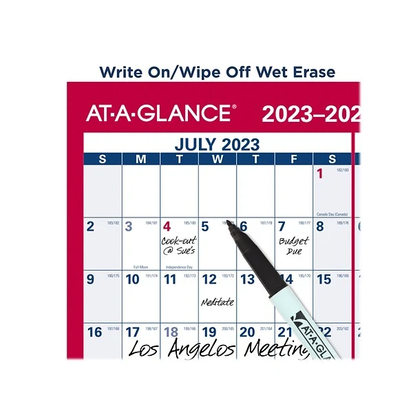 2023-2024 AT-A-GLANCE 48" X 32" Academic Yearly Wet-Erase Wall Calendar, Reversible, Red (PM36AP-28-24) 7 2023-2024 AT-A-GLANCE 48" X 32" Academic Yearly Wet-Erase Wall Calendar, Reversible, Red (PM36AP-28-24) - Image 5