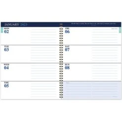 2023 TF Publishing Navy Frequency 9" X 11" Weekly & Monthly Planner, Blue/White (LWM-23-9728)