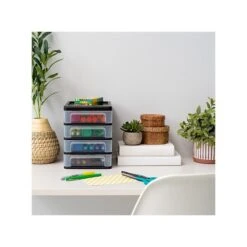 Iris 4-Drawer Desktop Unit, Black/Clear, 2/Pack (586014) -Bostich Shop 65B53296 1CD1 45F2 82A0BFA90912C844 s7