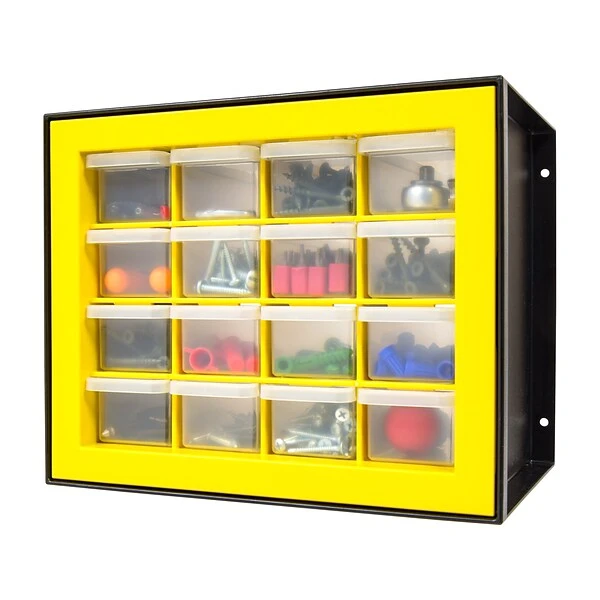 Iris 16-Drawer Desktop Storage Cabinet, Black/Yellow (500173) 3 Iris 16-Drawer Desktop Storage Cabinet, Black/Yellow (500173)