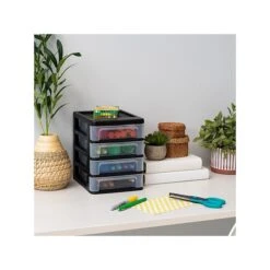 Iris 4-Drawer Desktop Unit, Black/Clear (586015) -Bostich Shop 6C8CCFAF FD34 4B71 88F083FE3E7598F1 s7