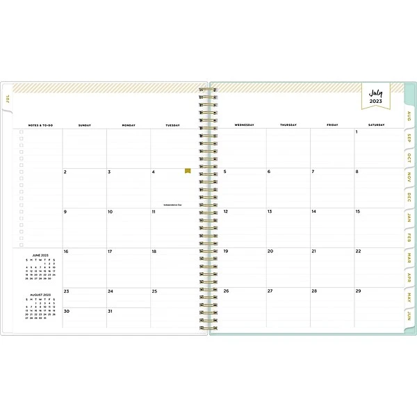 2023-2024 Blue Sky Day Designer Romance Mint 8.5" X 11" Academic Weekly & Monthly Planner, Paperboard Cover, Multicolor (142525) 4 2023-2024 Blue Sky Day Designer Romance Mint 8.5" X 11" Academic Weekly & Monthly Planner, Paperboard Cover, Multicolor (142525) - Image 2