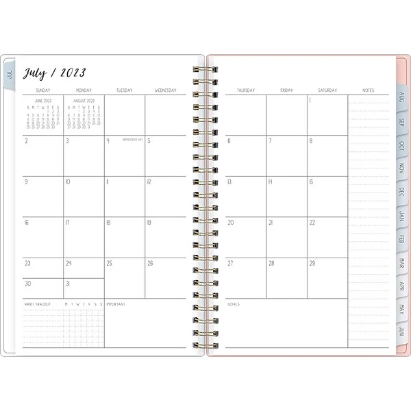 2023-2024 Blue Sky Ivory Paper Co Quinn 5" X 8" Academic Weekly & Monthly Planner, Paperboard Cover, Multicolor (143781) 4 2023-2024 Blue Sky Ivory Paper Co Quinn 5" X 8" Academic Weekly & Monthly Planner, Paperboard Cover, Multicolor (143781) - Image 2