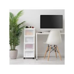 Iris 4-Drawer Storage Cart, White/Translucent White (585003) -Bostich Shop 752171AD 14EA 4662 A65E19990028C970 s7