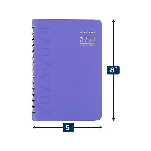 2023-2024 AT-A-GLANCE Contemporary 5" X 8" Academic Weekly & Monthly Planner, Faux Leather Cover, Purple (70-101X-18-24) 5 2023-2024 AT-A-GLANCE Contemporary 5" X 8" Academic Weekly & Monthly Planner, Faux Leather Cover, Purple (70-101X-18-24) - Image 3