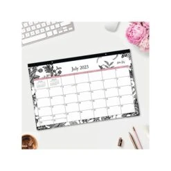2023-2024 Blue Sky Analeis 17" X 11" Academic Monthly Desk Pad Calendar, White/Black (130617-A24)