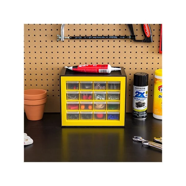 Iris 16-Drawer Desktop Storage Cabinet, Black/Yellow (500173) 4 Iris 16-Drawer Desktop Storage Cabinet, Black/Yellow (500173) - Image 2