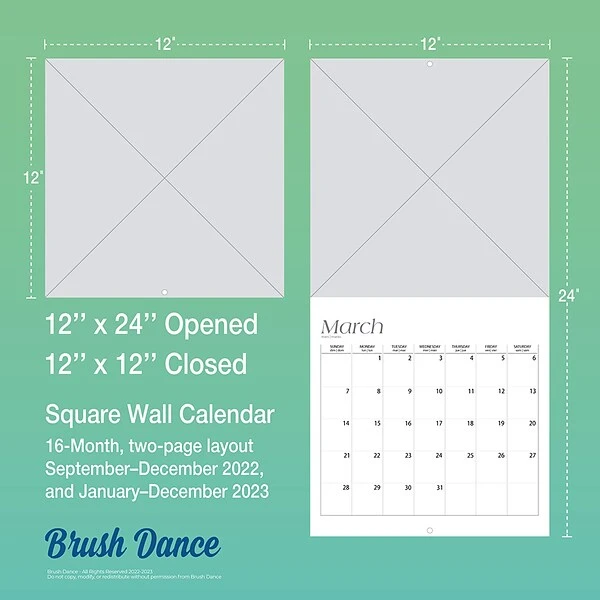2023 Brush Dance Pathways 12" X 12" Monthly Wall Calendar, (9781975454722) 7 2023 Brush Dance Pathways 12" X 12" Monthly Wall Calendar, (9781975454722) - Image 5