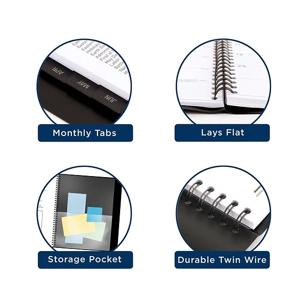 2023-2024 AT-A-GLANCE Contemporary 9" X 11" Academic Monthly Planner, Faux Leather Cover, Black (70-074X-05-24) 7 2023-2024 AT-A-GLANCE Contemporary 9" X 11" Academic Monthly Planner, Faux Leather Cover, Black (70-074X-05-24) - Image 5