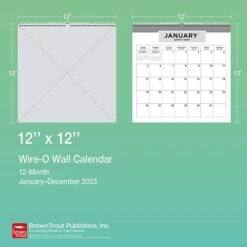 2023 BrownTrout Ebony And Ivory 12" X 12" Monthly Wall Calendar, (9781975455200) -Bostich Shop 7B2D2378 A591 4697 8C1AD43174C3977C s7