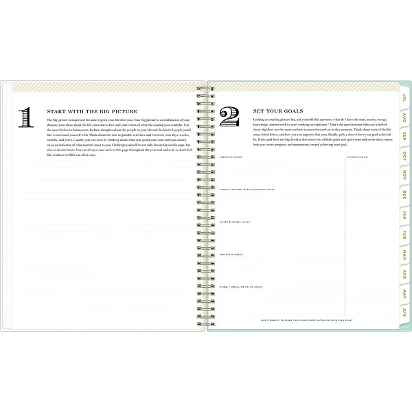 2023-2024 Blue Sky Day Designer Secret Garden Mint 8.5" X 11" Academic Weekly & Monthly Planner, Plastic Cover (137896-A24) 6 2023-2024 Blue Sky Day Designer Secret Garden Mint 8.5" X 11" Academic Weekly & Monthly Planner, Plastic Cover (137896-A24) - Image 4