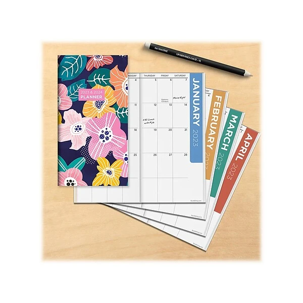 2023-2024 TF Publishing Graphic Flowers 3.5" X 6.5" Monthly Planner, Multicolor (PKT-23-7016) 8 2023-2024 TF Publishing Graphic Flowers 3.5" X 6.5" Monthly Planner, Multicolor (PKT-23-7016) - Image 6